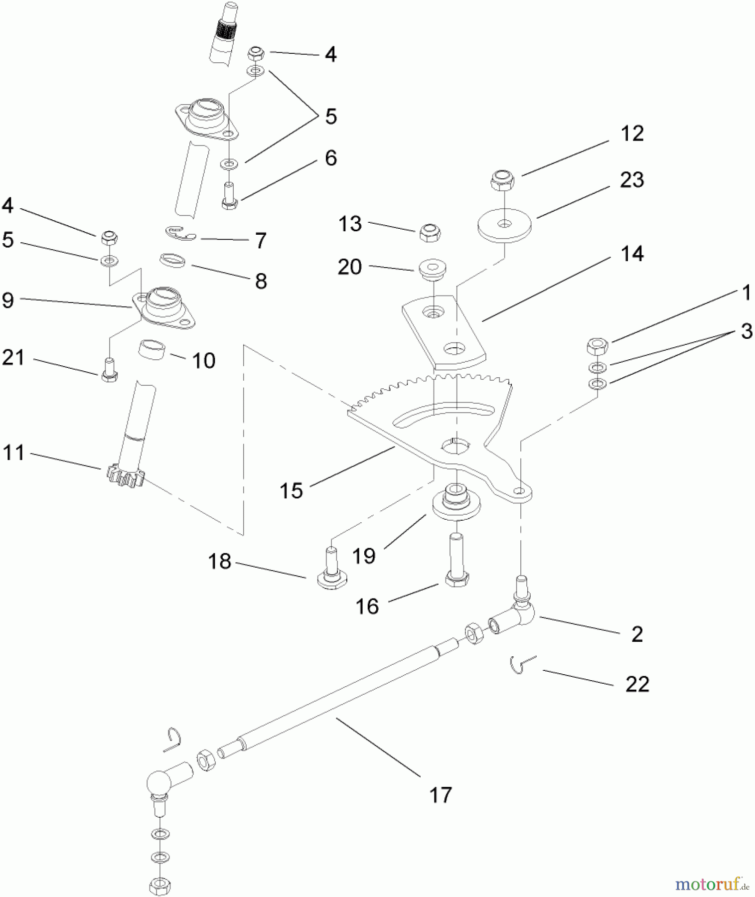  Toro Neu Mowers, Lawn & Garden Tractor Seite 1 74573 (DH 200) - Toro DH 200 Lawn Tractor, 2009 (290000481-290999999) STEERING ASSEMBLY
