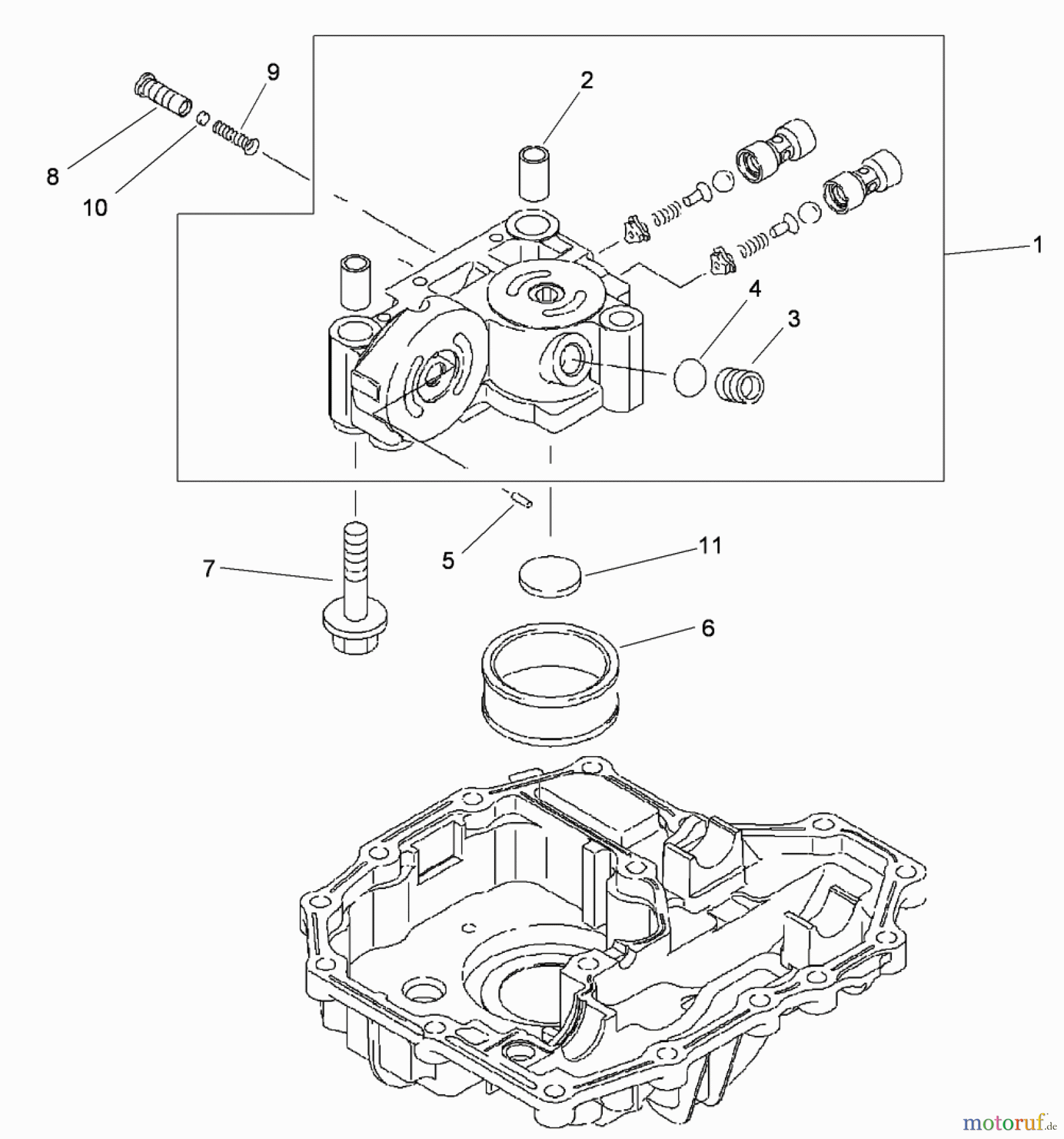  Toro Neu Mowers, Lawn & Garden Tractor Seite 1 74582 (DH 210) - Toro DH 210 Lawn Tractor, 2010 (310000001-310999999) CENTER CASE ASSEMBLY TRANSMISSION ASSEMBLY NO. 114-3155