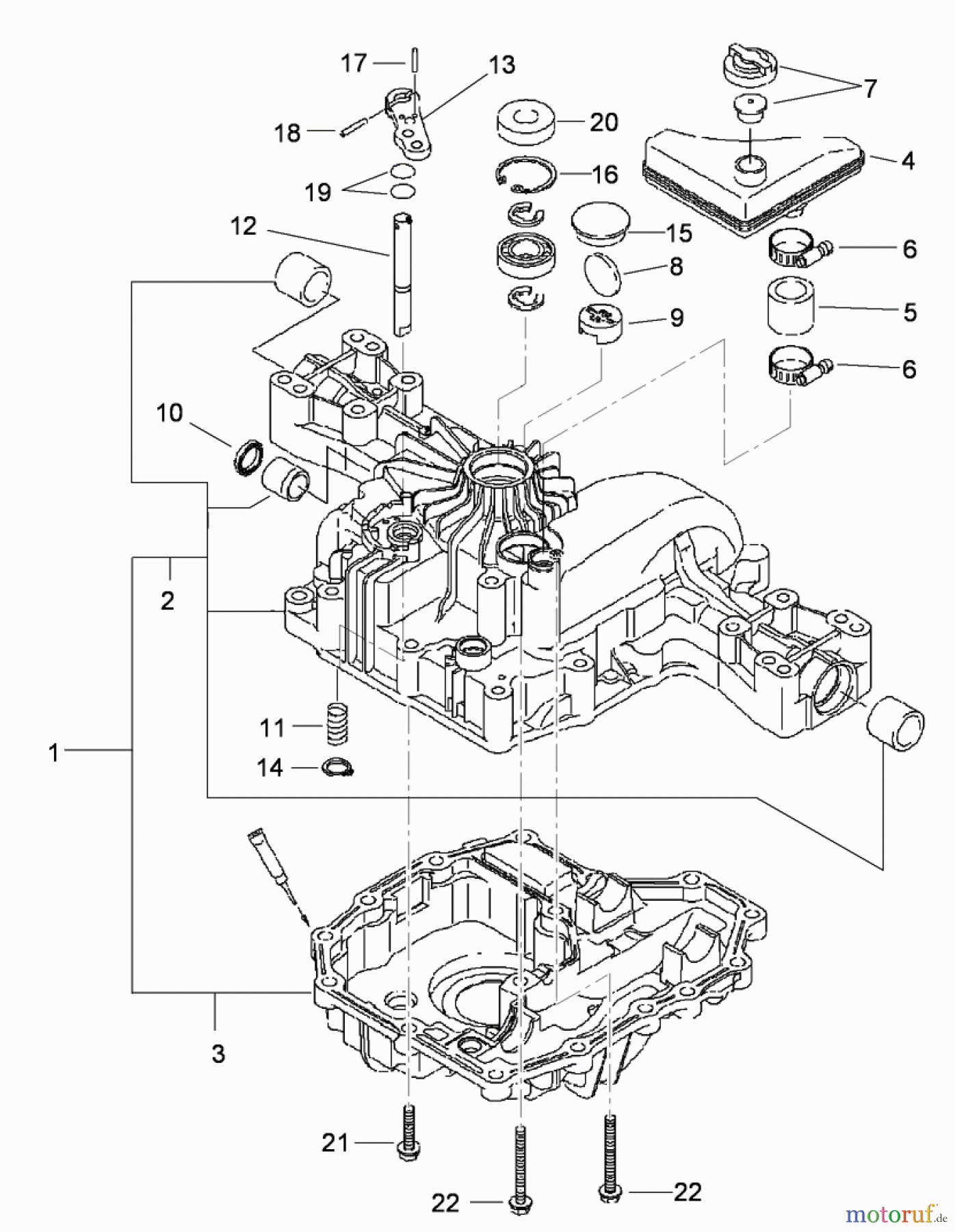  Toro Neu Mowers, Lawn & Garden Tractor Seite 1 74582 (DH 210) - Toro DH 210 Lawn Tractor, 2010 (310000001-310999999) TRANSAXLE CASE ASSEMBLY TRANSMISSION ASSEMBLY NO. 114-3155