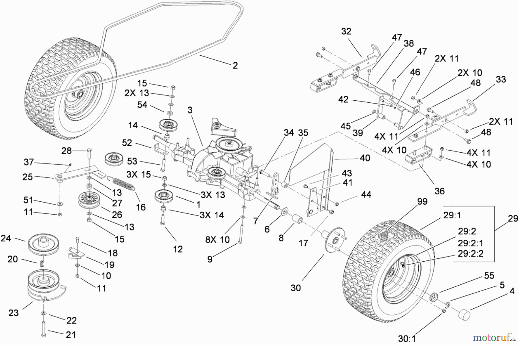  Toro Neu Mowers, Lawn & Garden Tractor Seite 1 74592 (DH 220) - Toro DH 220 Lawn Tractor, 2008 (280000001-280000528) TRANSMISSION ASSEMBLY