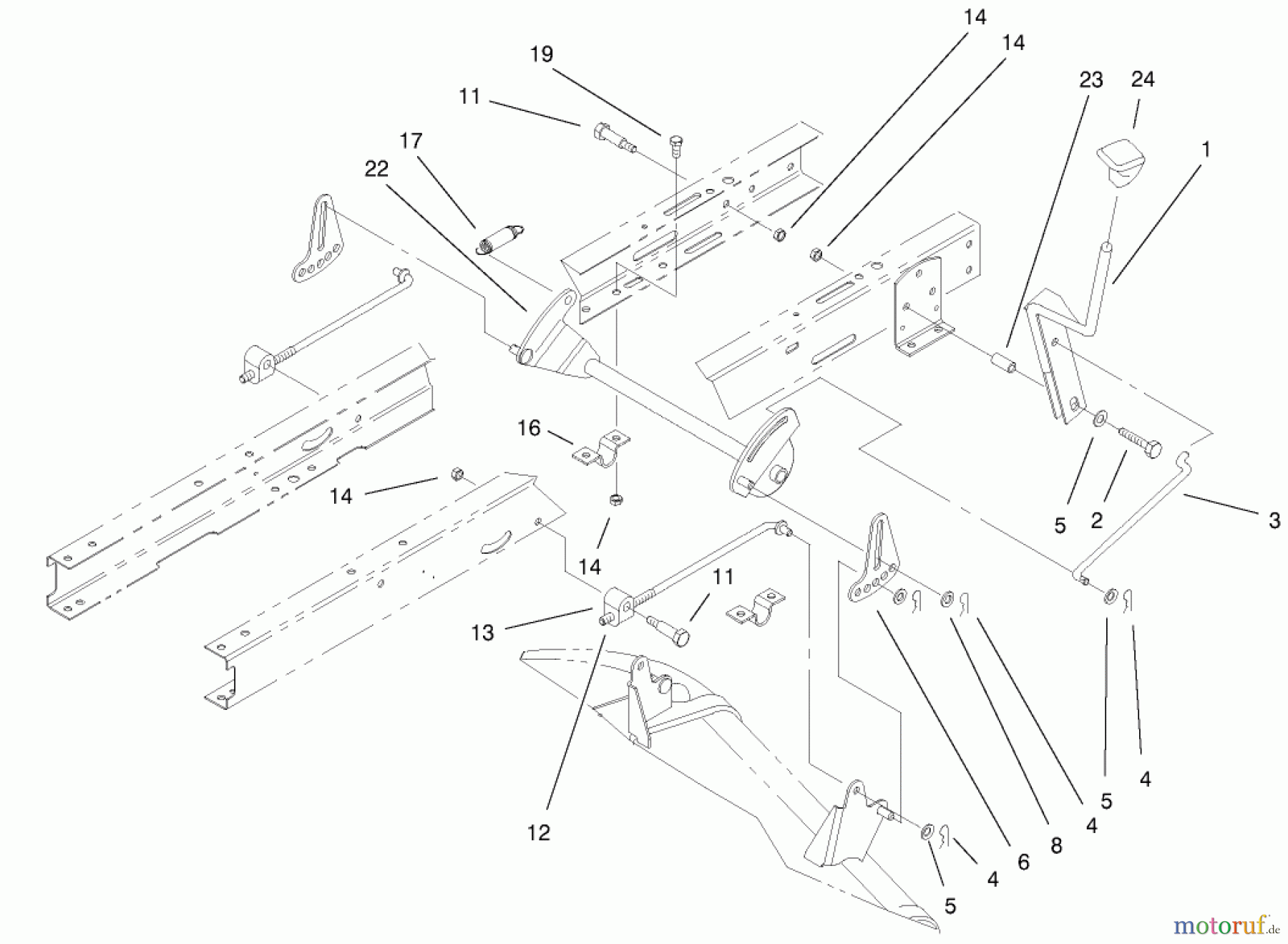 Toro Neu Mowers, Lawn & Garden Tractor Seite 1 77102 (16-38G) - Toro 16-38G Lawn Tractor, 2000 (200000001-200999999) HEIGHT OF CUT COMPONENTS ASSEMBLY