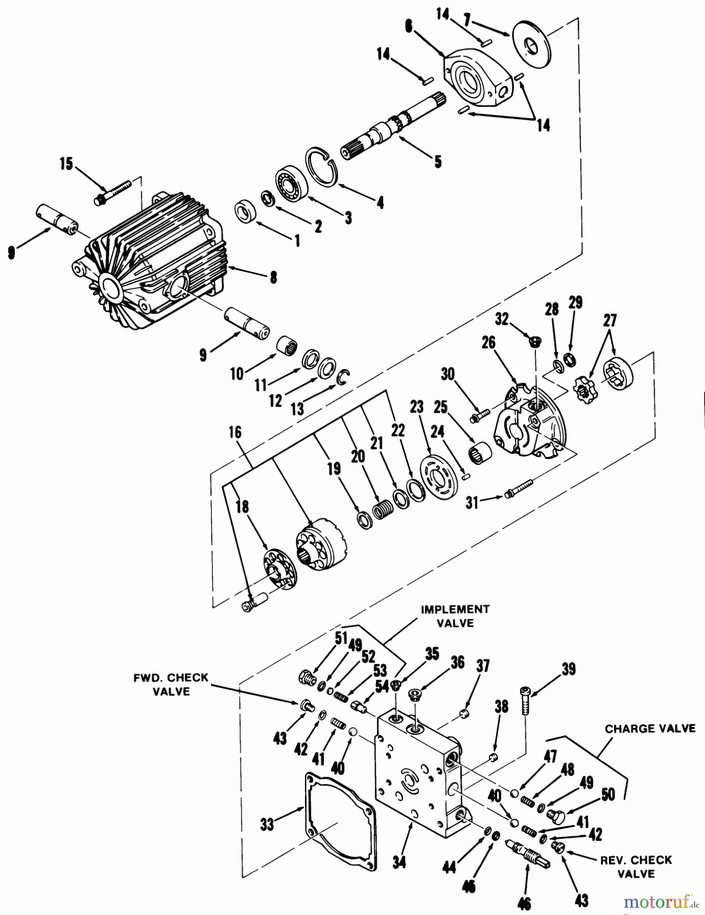  Toro Neu Mowers, Lawn & Garden Tractor Seite 2 81-20KS01 (D-200) - Toro D-200 Automatic Tractor, 1978 HYDROSTATIC TRANSMISSION-PUMP SECTION