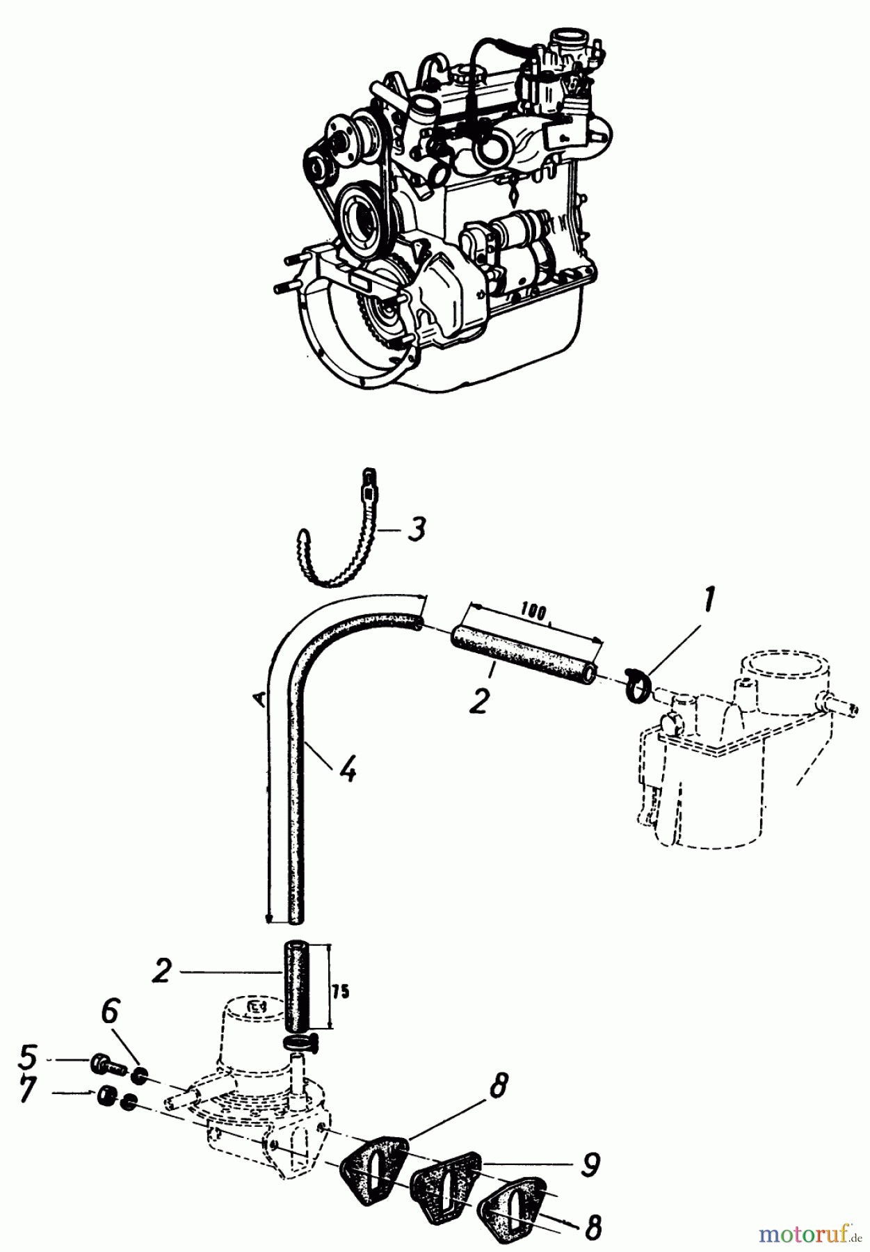  Toro Neu Mowers, Lawn & Garden Tractor Seite 2 91-20RG01 (D-250) - Toro D-250 10-Speed Tractor, 1981 ENGINE FUEL LINES AND FUEL PUMP MOUNTING HARDWARE