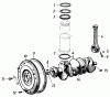 Toro 91-20RG01 (D-250) - D-250 10-Speed Tractor, 1980 Listas de piezas de repuesto y dibujos FLYWHEEL, CRANKSHAFT, CONNECTING ROD AND PISTON RINGS