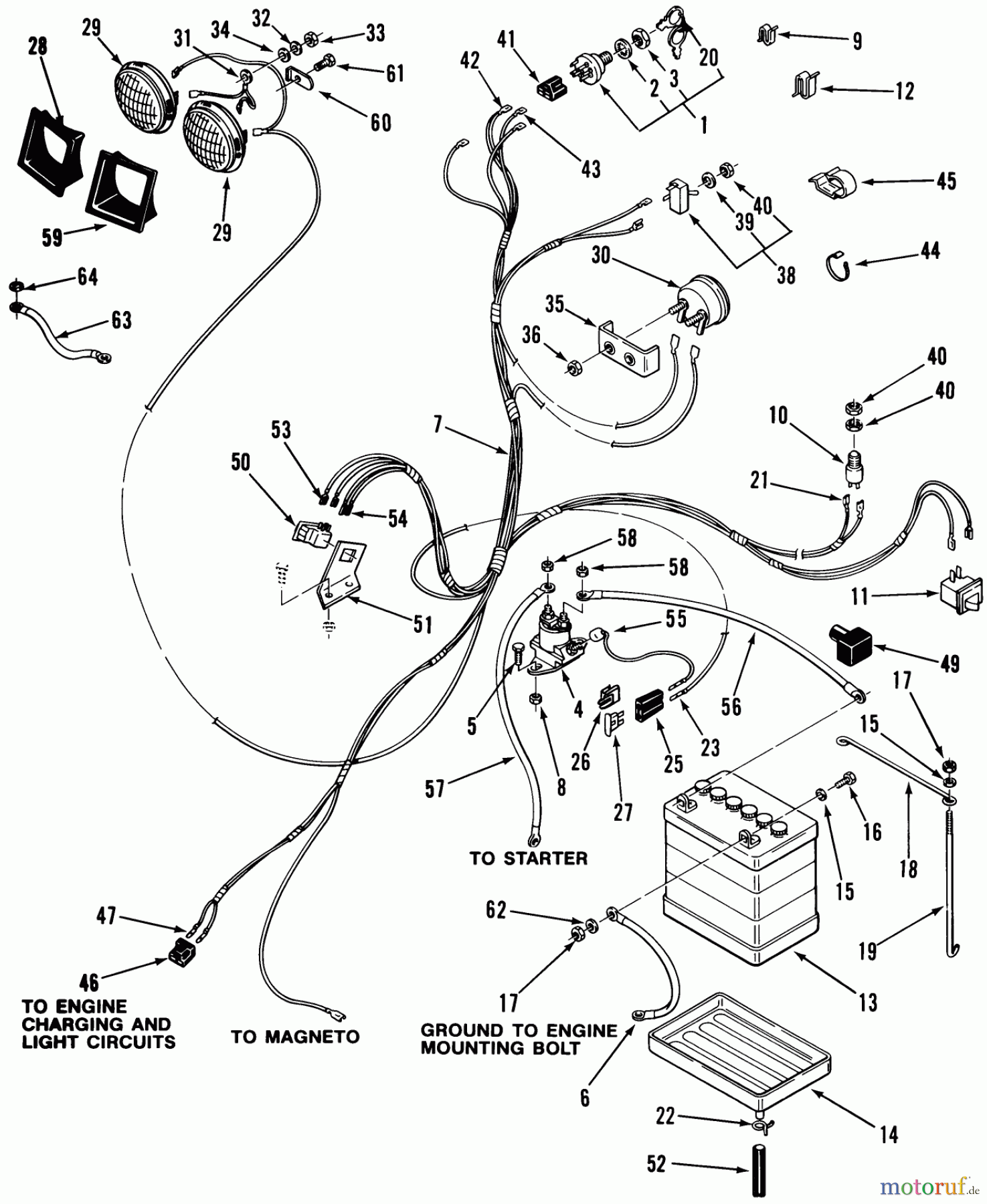  Toro Neu Mowers, Lawn & Garden Tractor Seite 2 A1-114201 (GT-1142) - Toro GT-1142 8-Speed Tractor, 1982 ELECTRICAL SYSTEM