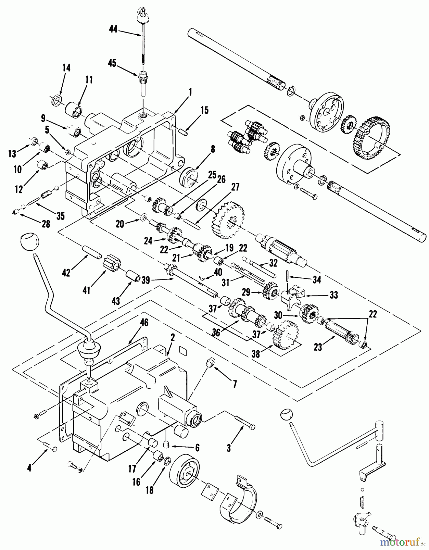  Toro Neu Mowers, Lawn & Garden Tractor Seite 2 A1-164201 (GT-1642) - Toro GT-1642 Twin 8-Speed Tractor, 1982 MECHANICAL TRANSMISSION-8 SPEED #1