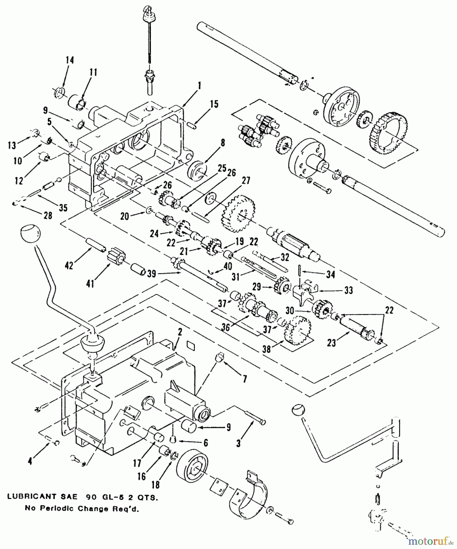  Toro Neu Mowers, Lawn & Garden Tractor Seite 2 C1-12R801 (512-D) - Toro 512-D 8-Speed Tractor, 1986 MECHANICAL TRANSMISSION-8-SPEED