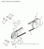 Toro B1-16O801 (316-8) - 316-8 Garden Tractor, 1988 Ersatzteile DRIVE BELT AND PULLEYS
