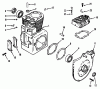 Toro R1-12K804 (312-8) - 312-8 Garden Tractor, 1992 (2000001-2999999) Pièces détachées KOHLER CRANKCASE AND CYLINDER HEAD