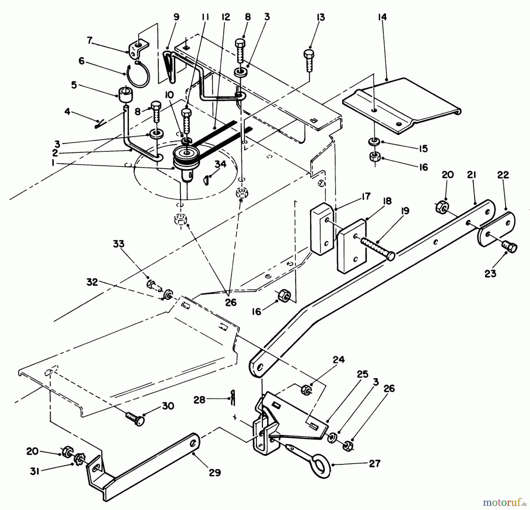  Toro Neu Mowers, Lawn & Garden Tractor Seite 2 R2-12OE01 (212-H) - Toro 212-H Tractor, 1991 (1000001-1999999) SWEEPER P.T.O. ASSEMBLY (212-H)