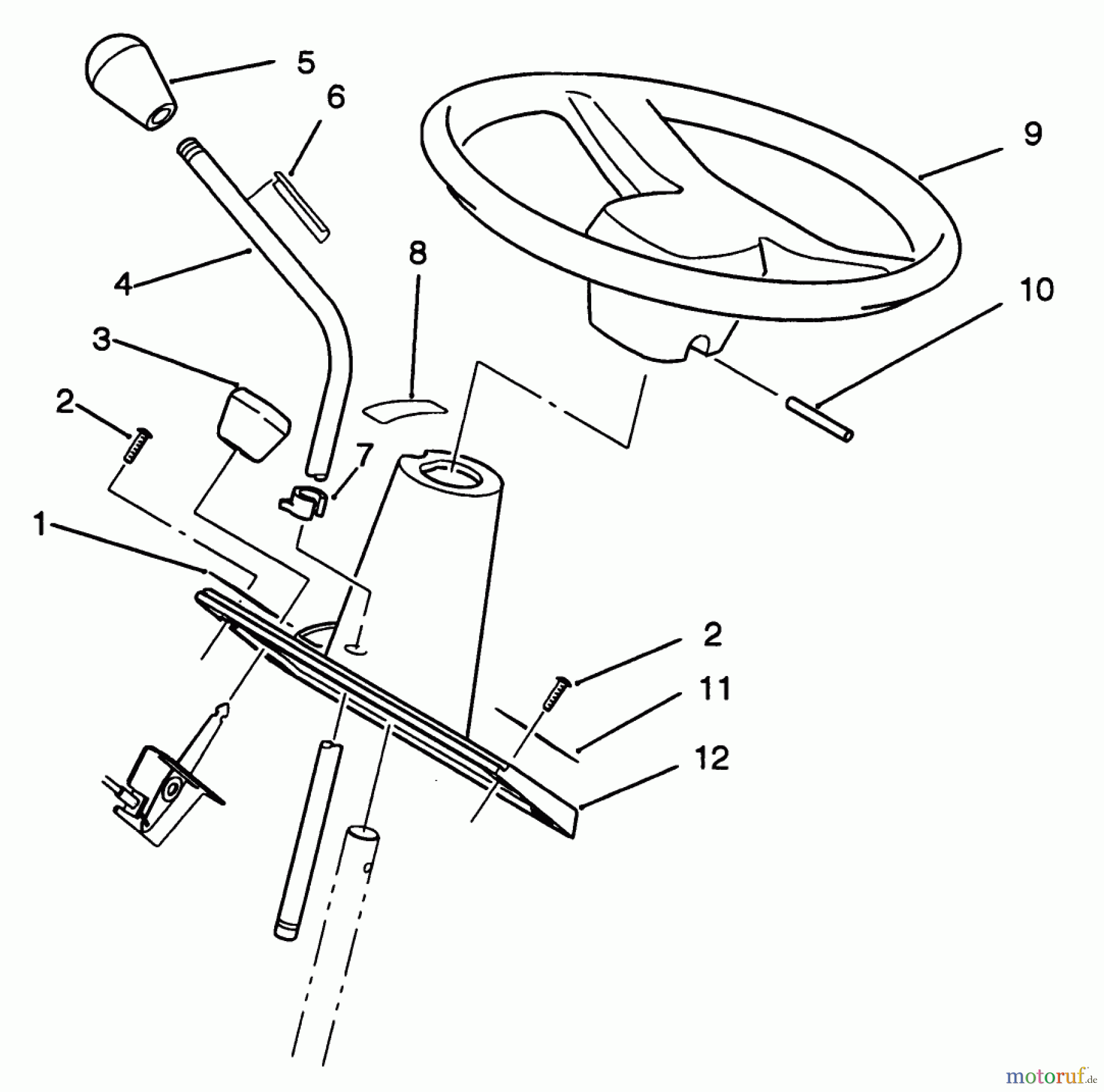  Toro Neu Mowers, Lawn & Garden Tractor Seite 2 R2-16BE01 (246-H) - Toro 246-H Yard Tractor, 1992 (2000001-2999999) STEERING WHEEL AND CONSOLE ASSEMBLY