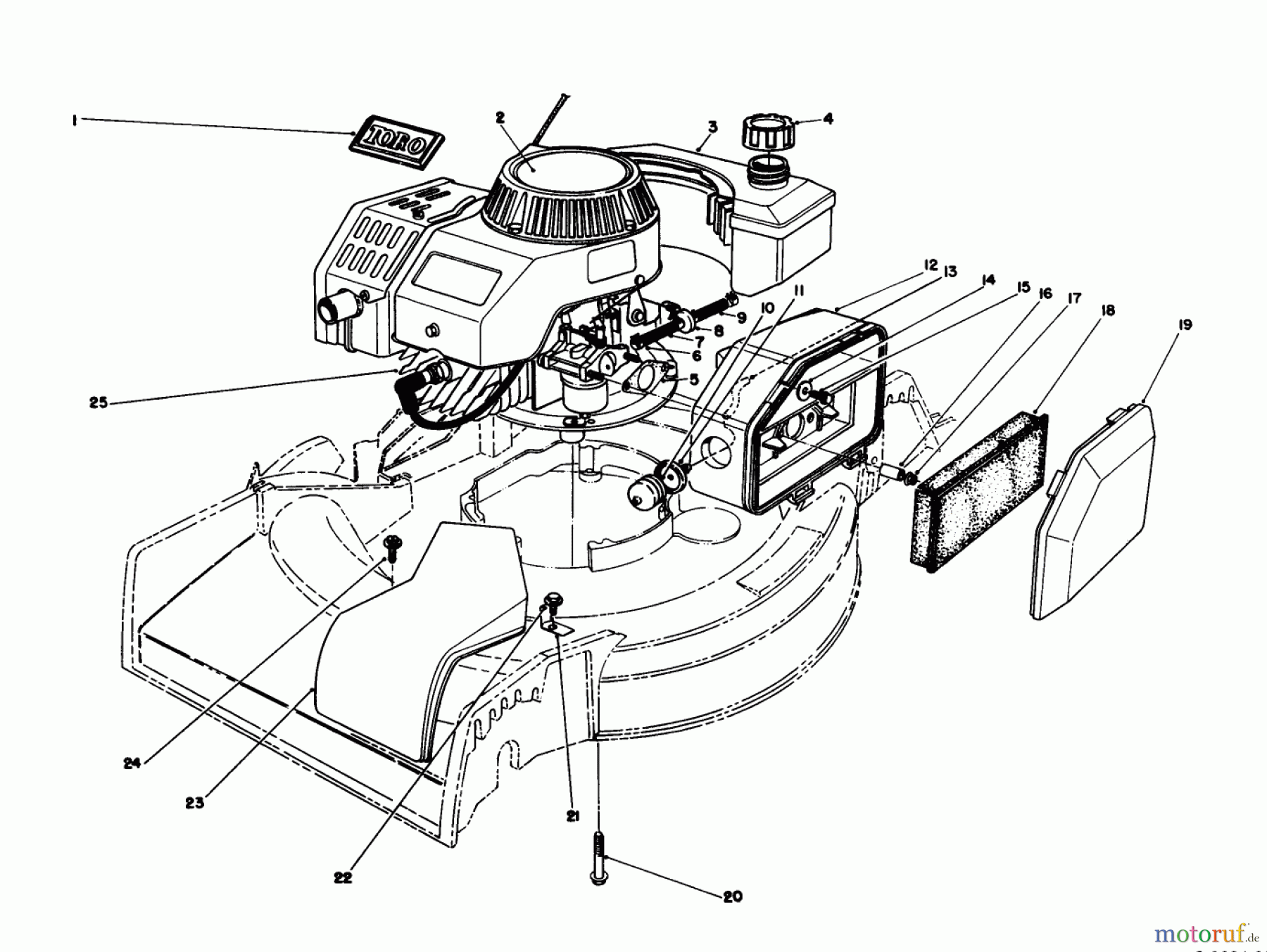  Toro Neu Mowers, Walk-Behind Seite 1 16212C - Toro Lawnmower, 1989 (9000001-9999999) ENGINE ASSEMBLY