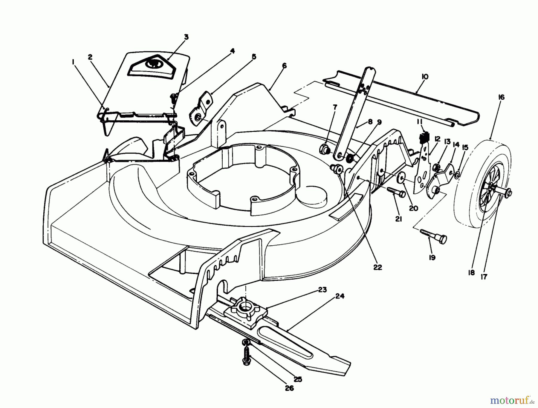  Toro Neu Mowers, Walk-Behind Seite 1 16775 - Toro Lawnmower, 1990 (0000001-0999999) HOUSING ASSEMBLY