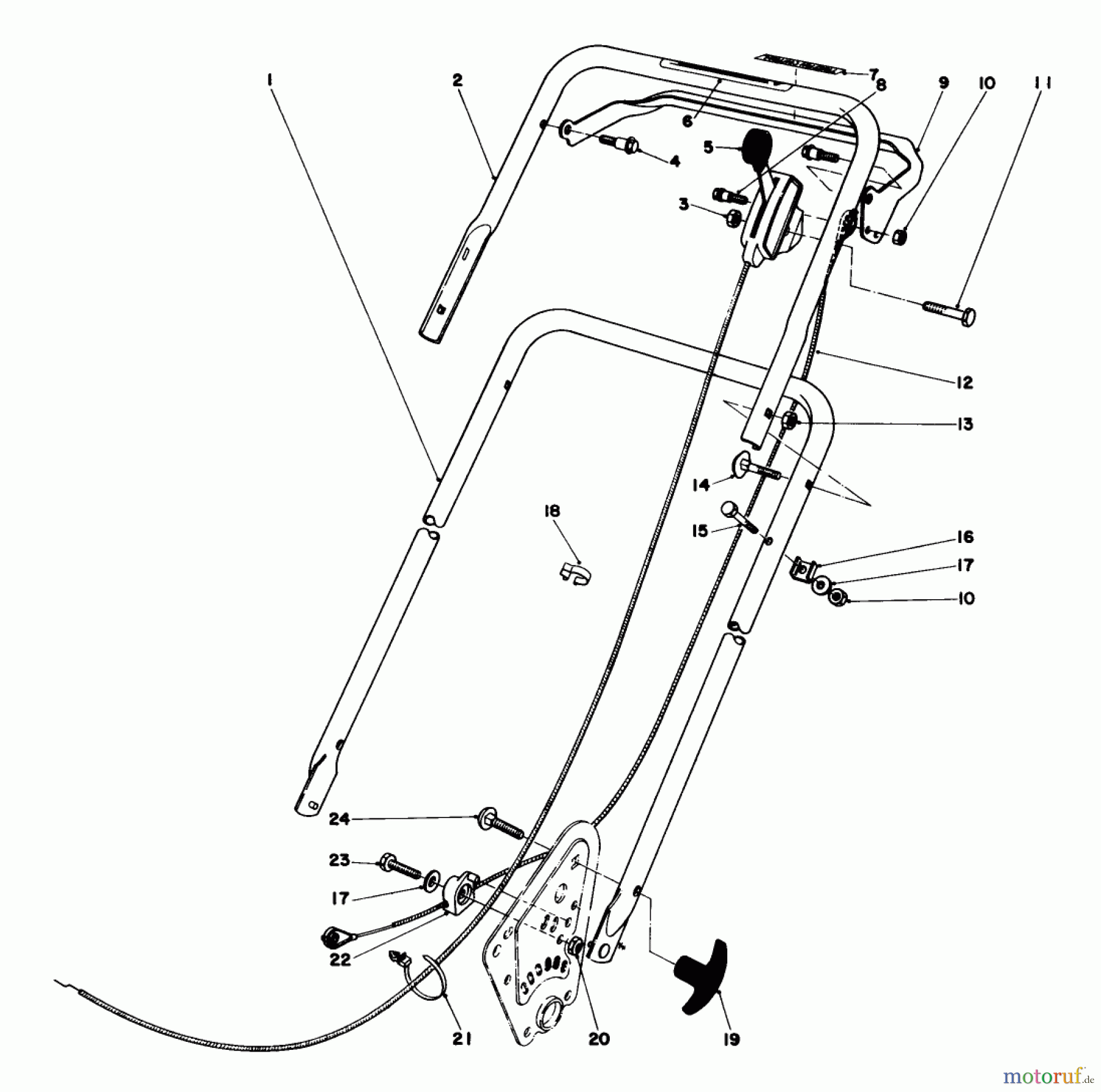  Toro Neu Mowers, Walk-Behind Seite 1 16890 - Toro Lawnmower, 1982 (2000001-2999999) HANDLE ASSEMBLY (MODEL NO. 16890)