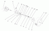 Toro 20028 - Recycler Mower, 2001 (210000001-210999999) Ersatzteile GEAR CASE & WHEEL ASSEMBLY