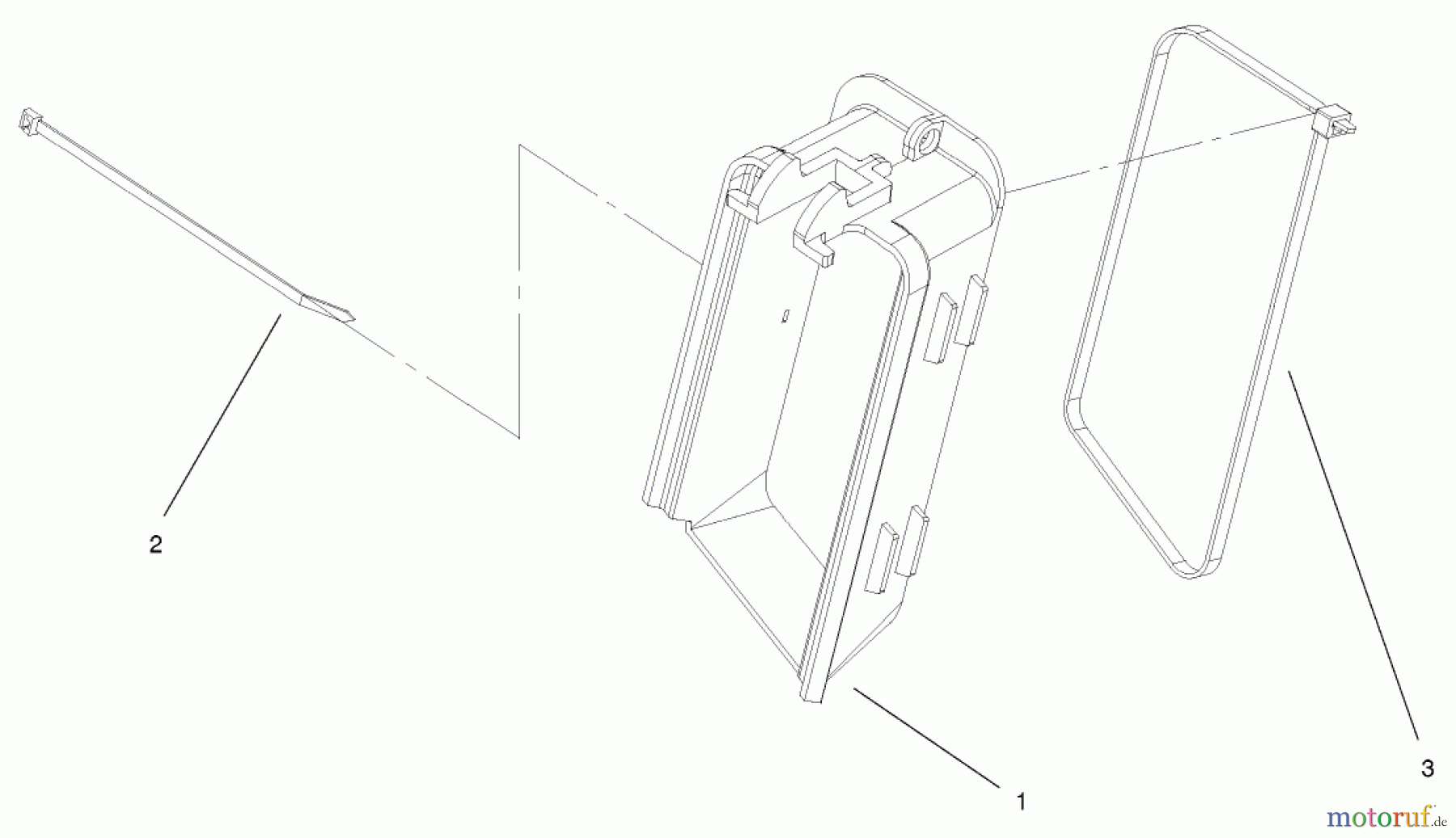 Toro Neu Mowers, Walk-Behind Seite 1 20035 (R-21SE) - Toro Recycler Mower, R-21SE, 2001 (210000001-210999999) BAG CHUTE ASSEMBLY PART NO. 104-7951