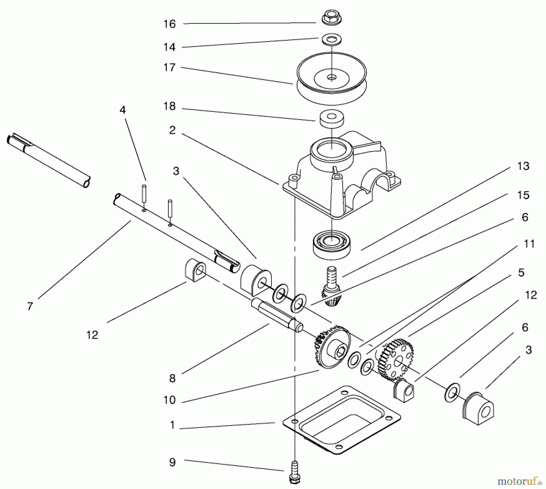 Toro Neu Mowers, Walk-Behind Seite 1 20040 (SR-21OS) - Toro Super Recycler Mower, SR-21OS, 2000 (200000001-200999999) GEAR CASE ASSEMBLY