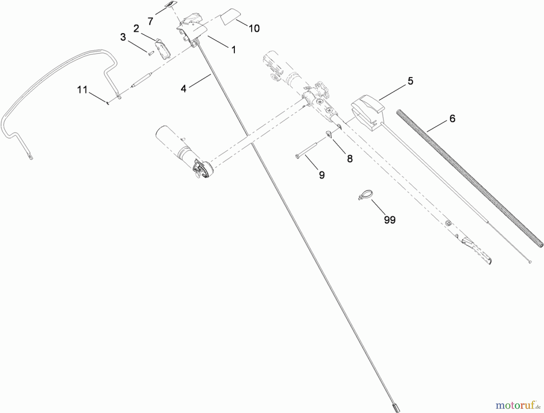  Toro Neu Mowers, Walk-Behind Seite 1 20194 - Toro Super Bagger Lawn Mower, 2009 (290000001-290999999) BRAKE SYSTEM HANDLE ASSEMBLY