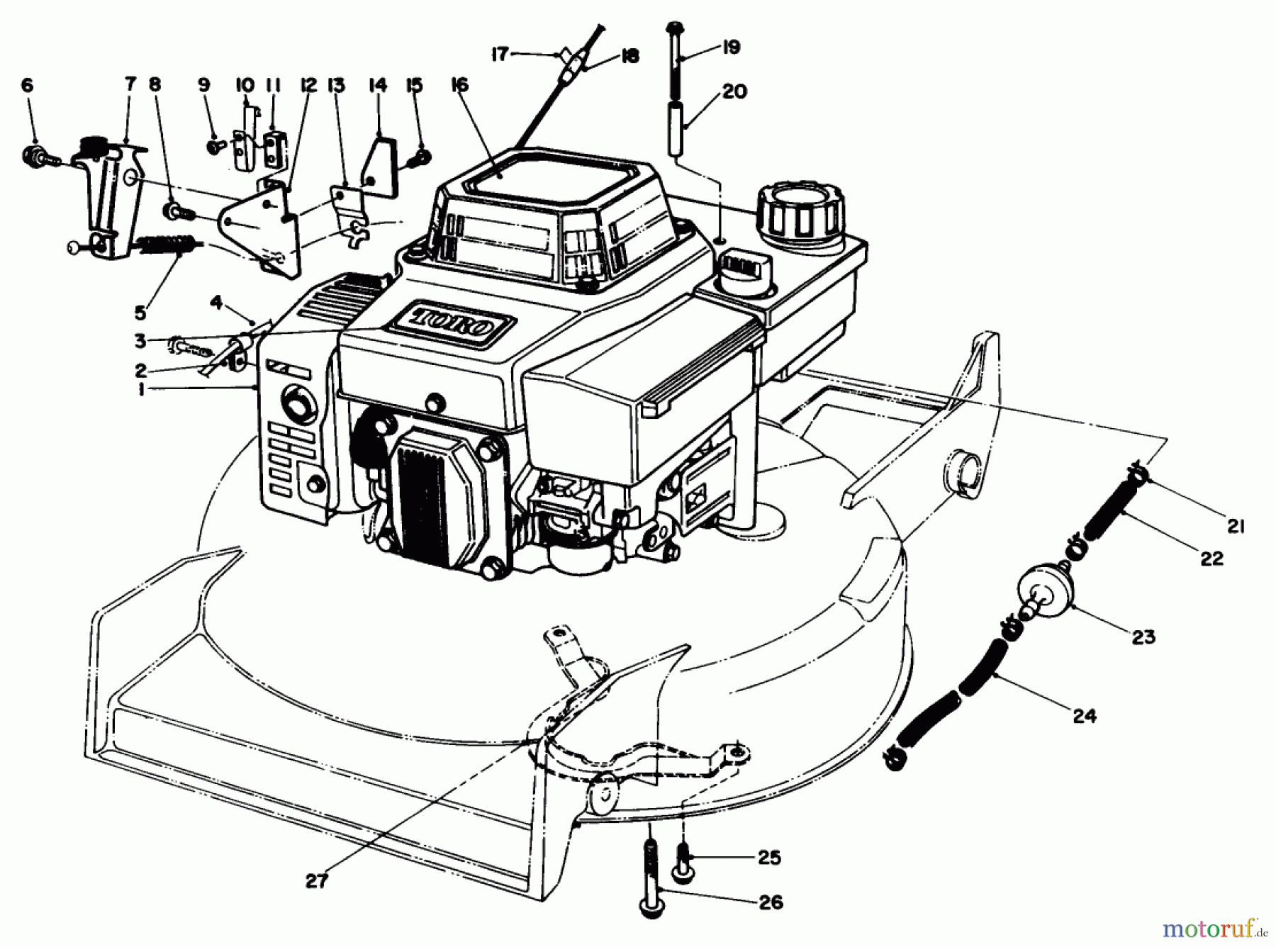  Toro Neu Mowers, Walk-Behind Seite 1 20320 - Toro Lawnmower, 1992 (2000001-2999999) ENGINE ASSEMBLY