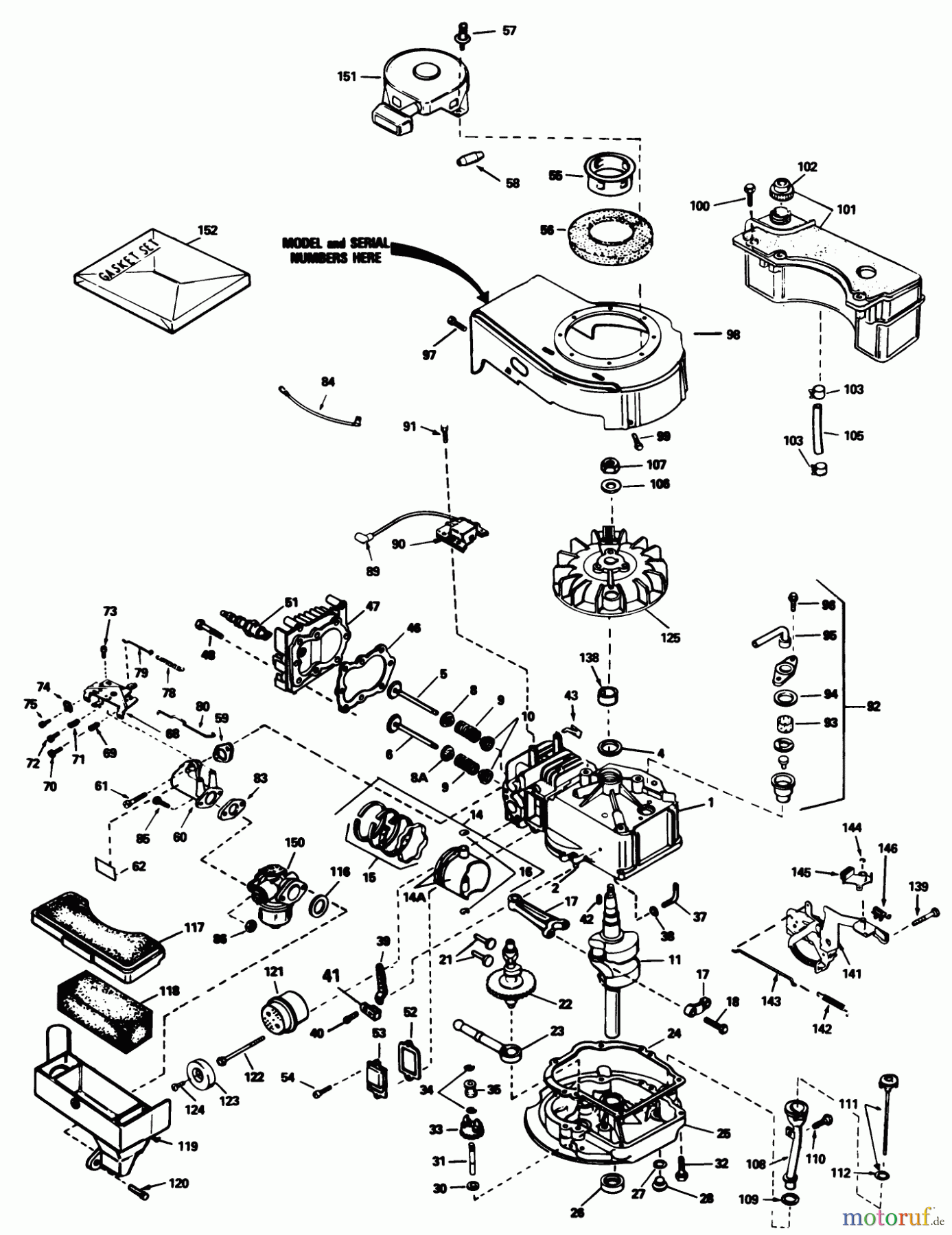 Toro Neu Mowers, Walk-Behind Seite 1 20586 - Toro Lawnmower, 1986 (6000001-6999999) ENGINE TECUMSEH MODEL TVS100-44002 (USED ON UNITS WITH SERIAL NO. 6000959 & UP)