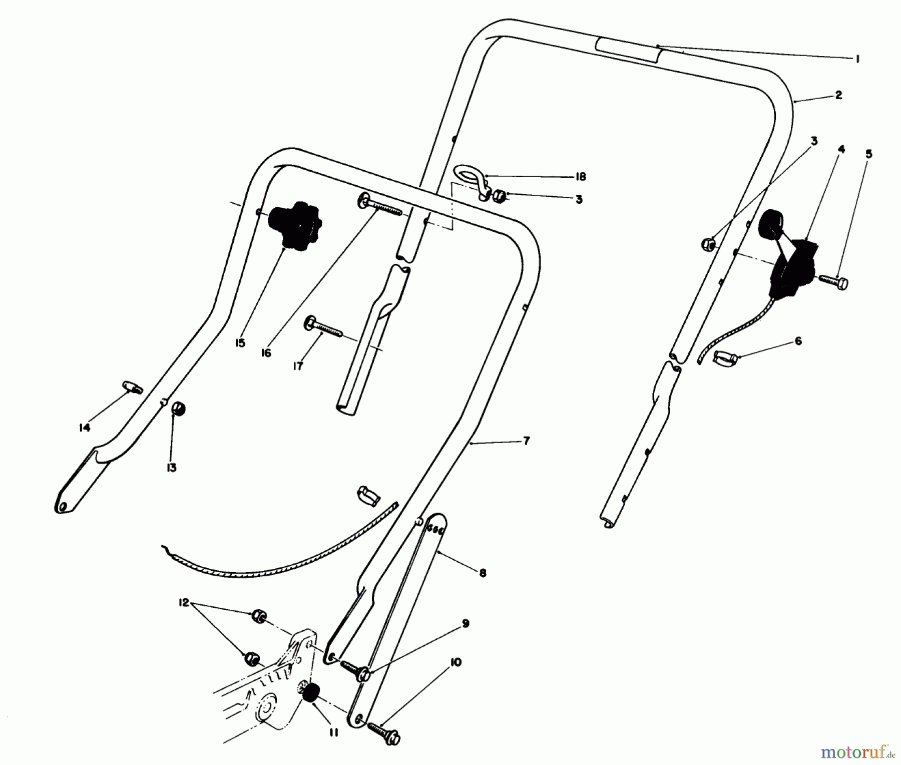 Toro Neu Mowers, Walk-Behind Seite 1 20588C - Toro Lawnmower, 1988 (8000001-8999999) HANDLE ASSEMBLY