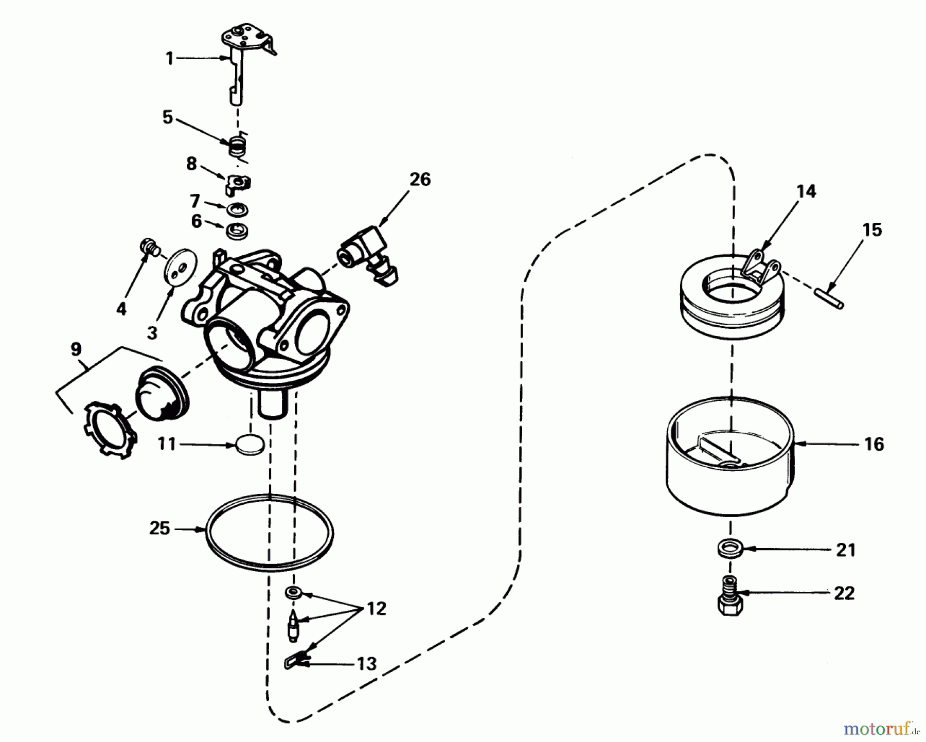  Toro Neu Mowers, Walk-Behind Seite 1 20705 - Toro Lawnmower, 1980 (0000001-0999999) CARBURETOR NO. 632050