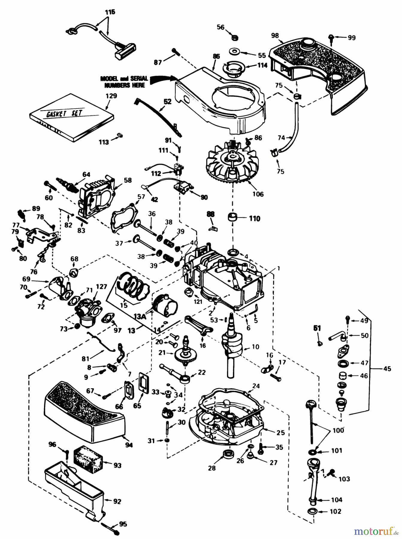  Toro Neu Mowers, Walk-Behind Seite 1 20718C - Toro Lawnmower, 1985 (5000001-5999999) ENGINE TECUMSEH MODEL NO. TNT 100-10096E