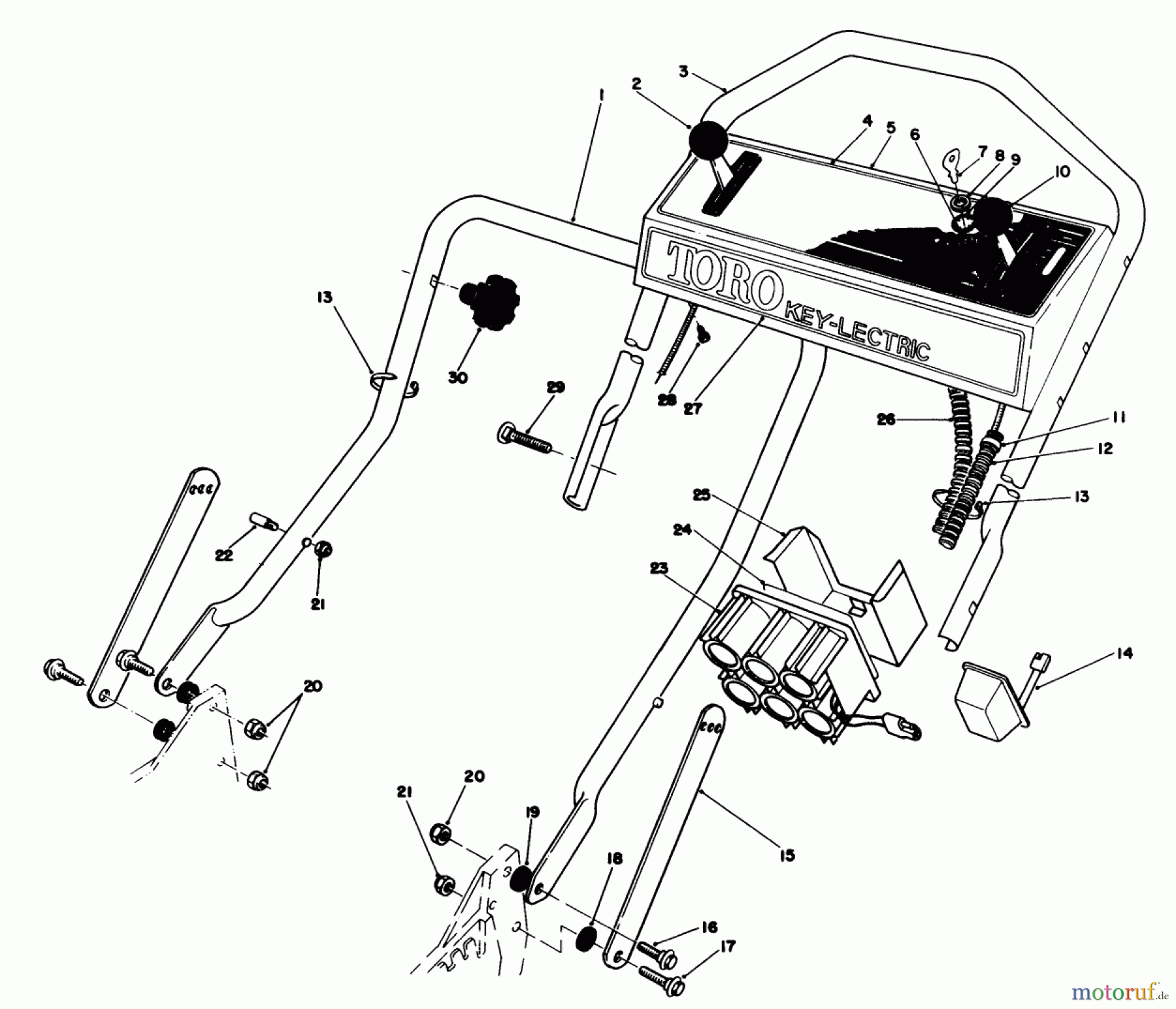  Toro Neu Mowers, Walk-Behind Seite 1 20718C - Toro Lawnmower, 1986 (6000001-6999999) HANDLE ASSEMBLY