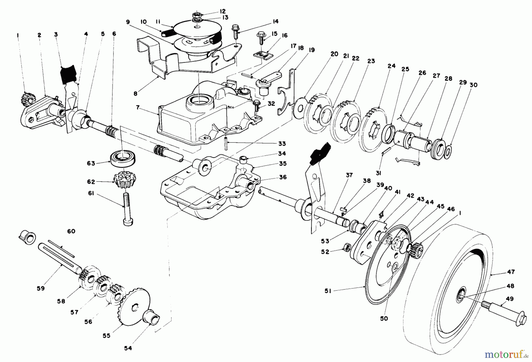  Toro Neu Mowers, Walk-Behind Seite 1 20810 - Toro Lawnmower, 1984 (4000001-4999999) GEAR CASE ASSEMBLY