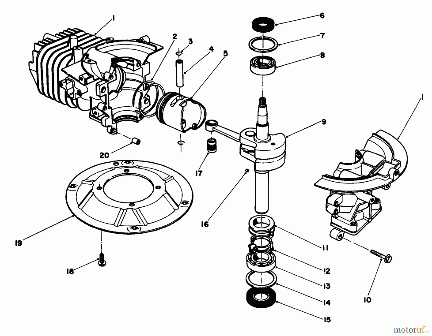  Toro Neu Mowers, Walk-Behind Seite 2 22025C - Toro Lawnmower, 1987 (7000001-7999999) CRANKSHAFT ASSEMBLY (MODEL NO. 47PG6)
