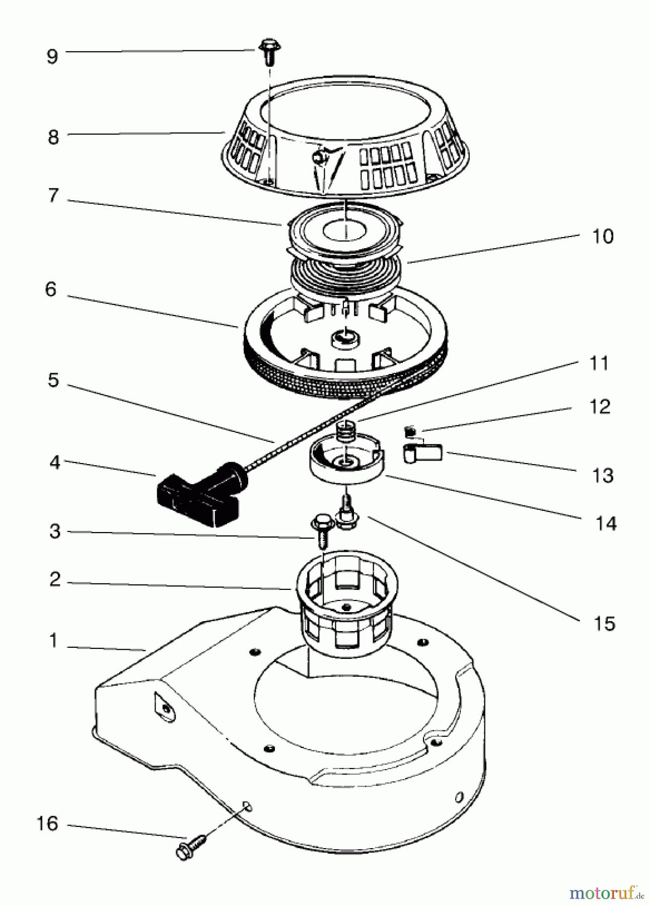 Toro Neu Mowers, Walk-Behind Seite 2 22026 - Toro Side Discharge Mower, 1999 (9900001-9999999) RECOIL ASSEMBLY