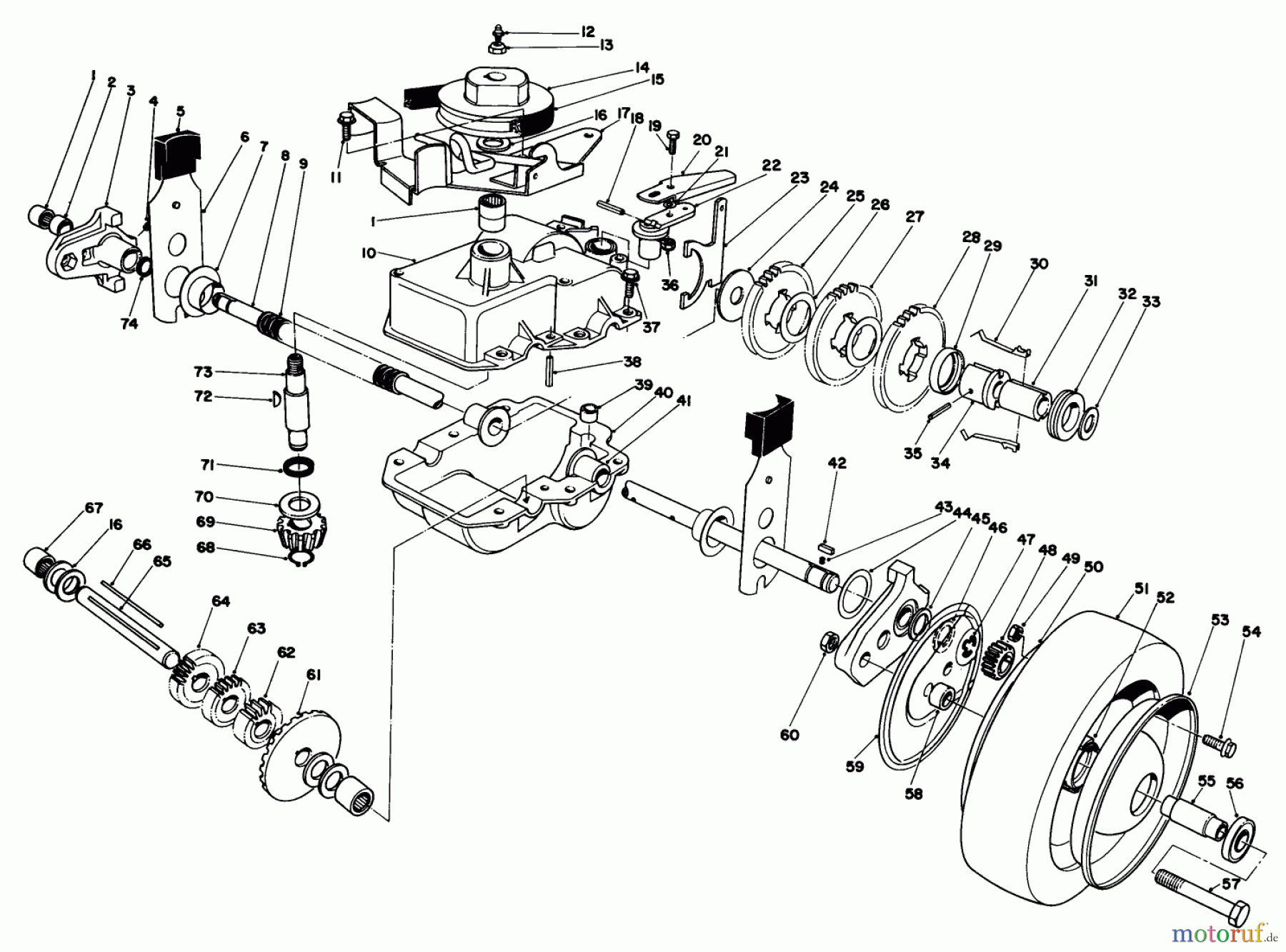 Toro Neu Mowers, Walk-Behind Seite 2 22035 - Toro Lawnmower, 1985 (5000001-5999999) GEAR CASE ASSEMBLY (MODEL 22035 CONTINUED)