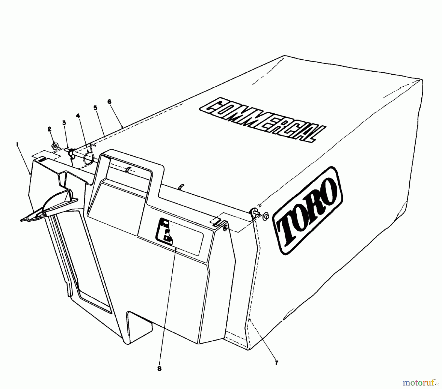  Toro Neu Mowers, Walk-Behind Seite 2 22030 - Toro Lawnmower, 1986 (6000001-6999999) GRASS BAG ASSEMBLY NO. 11-5609