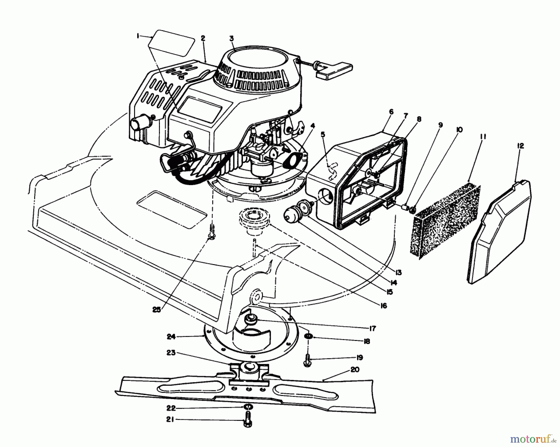 Toro Neu Mowers, Walk-Behind Seite 2 22036 - Toro Lawnmower, 1991 (1000001-1999999) ENGINE ASSEMBLY
