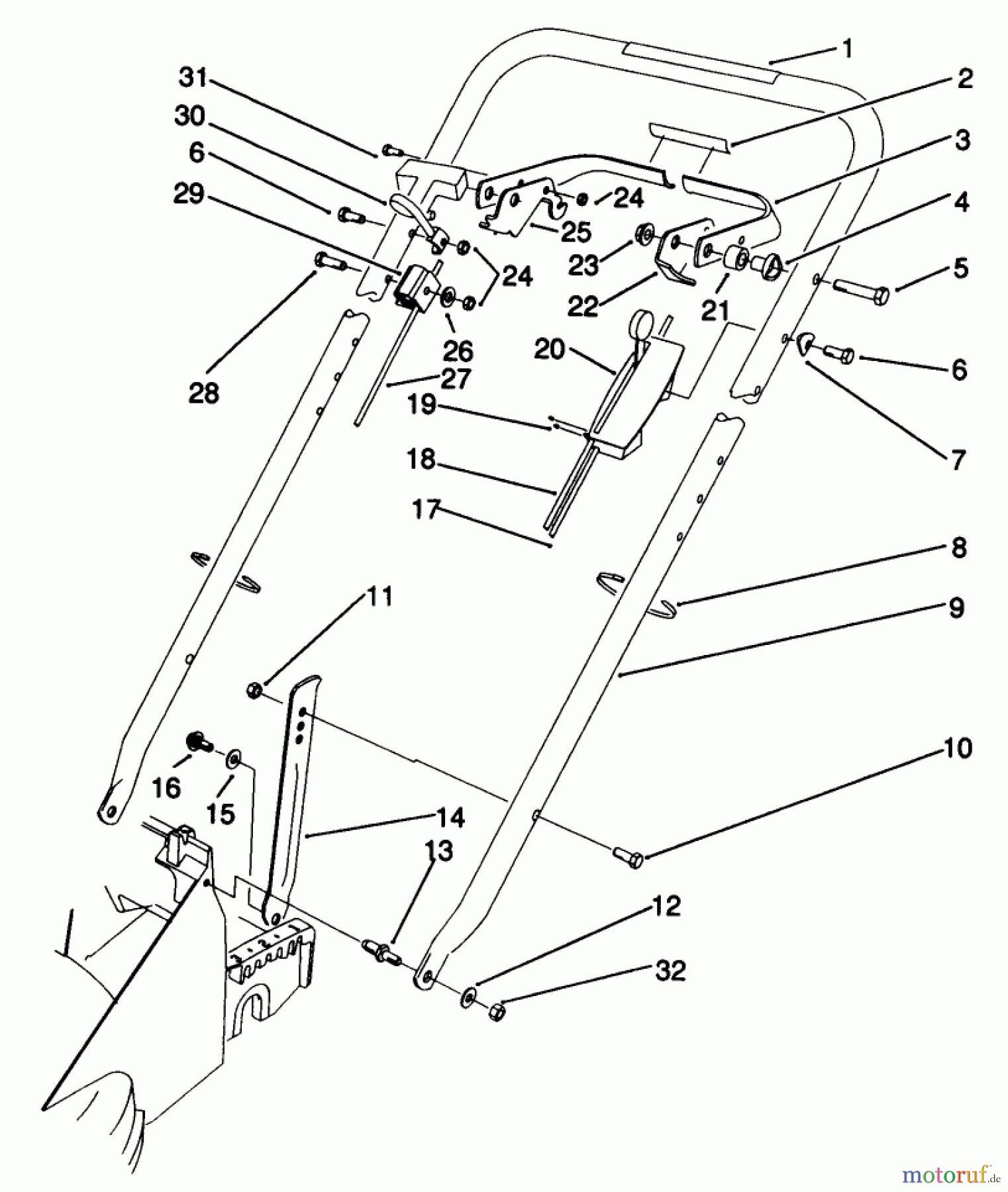  Toro Neu Mowers, Walk-Behind Seite 2 22685 - Toro Lawnmower, 1991 (1000001-1999999) HANDLE ASSEMBLY