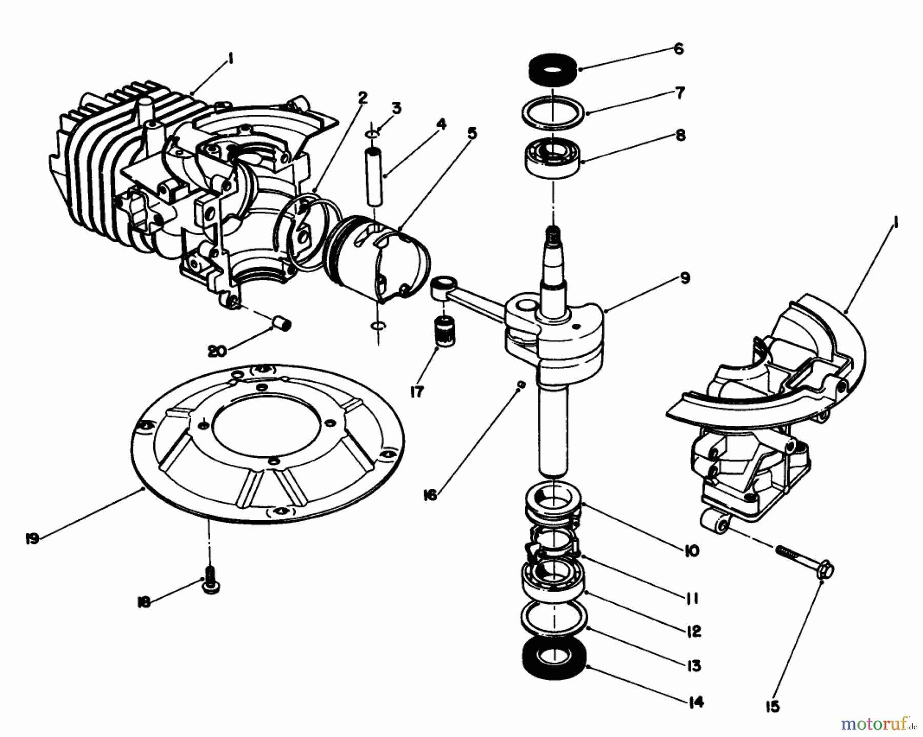Toro Neu Mowers, Walk-Behind Seite 2 22043 - Toro Lawnmower, 1992 (2000001-2999999) CRANKSHAFT ASSEMBLY (MODEL NO. 47PM1-7)