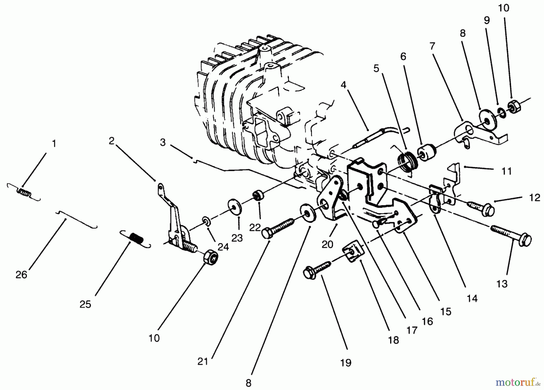  Toro Neu Mowers, Walk-Behind Seite 2 22043 - Toro Lawnmower, 1994 (4900001-4999999) GOVERNOR ASSEMBLY (MODEL NO. 47PR4-7)