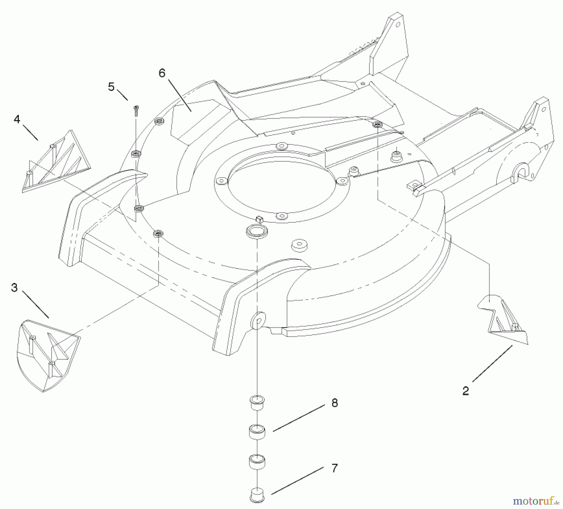  Toro Neu Mowers, Walk-Behind Seite 2 22172 - Toro Recycler Mower, 2001 (210000001-210999999) HOUSING ASSEMBLY 98-7146