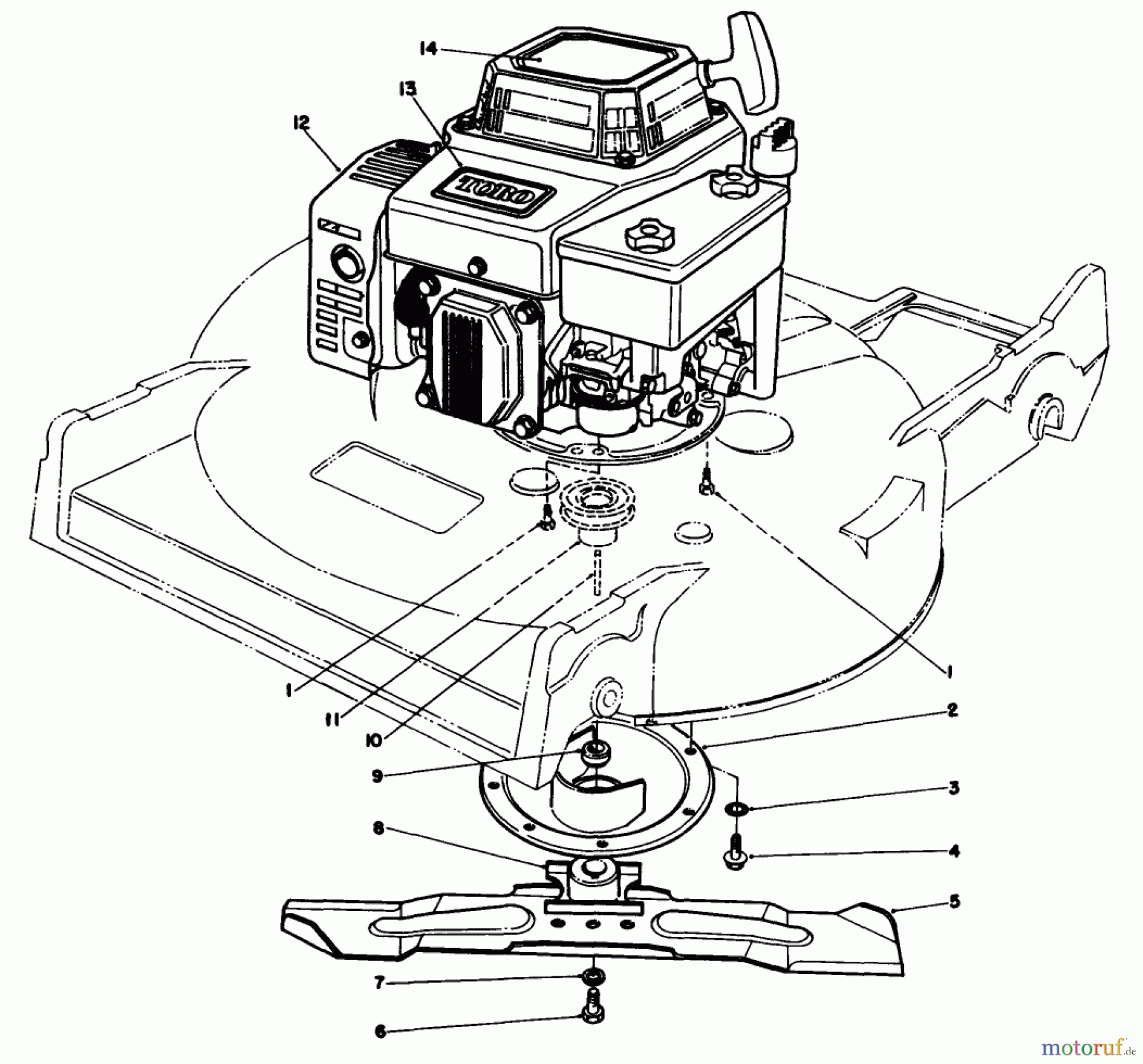  Toro Neu Mowers, Walk-Behind Seite 2 22621 - Toro Lawnmower, 1988 (8000001-8999999) ENGINE ASSEMBLY