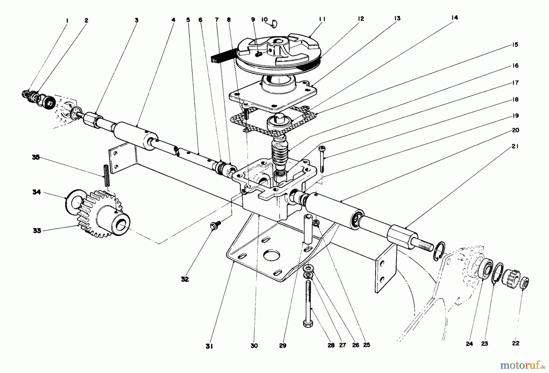  Toro Neu Mowers, Walk-Behind Seite 2 23158 - Toro Lawnmower, 1980 (0000001-0999999) GEAR CASE ASSEMBLY