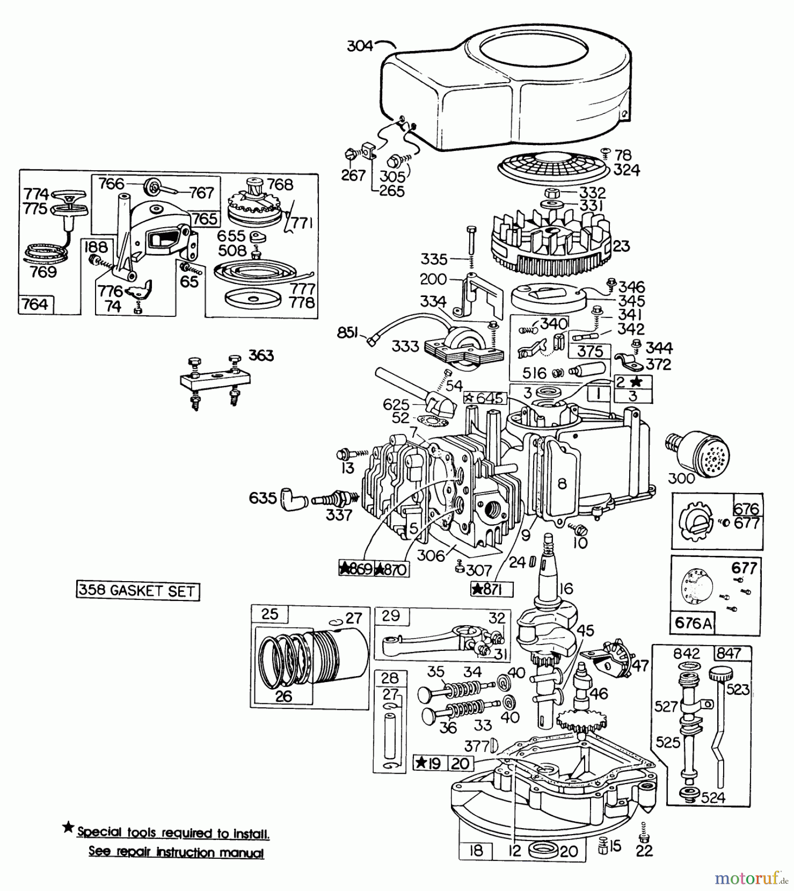 Toro Neu Mowers, Walk-Behind Seite 2 23400 - Toro Lawnmower, 1982 (2000001-2999999) ENGINE BRIGGS & STRATTON MODEL 110908-0492-01 #2