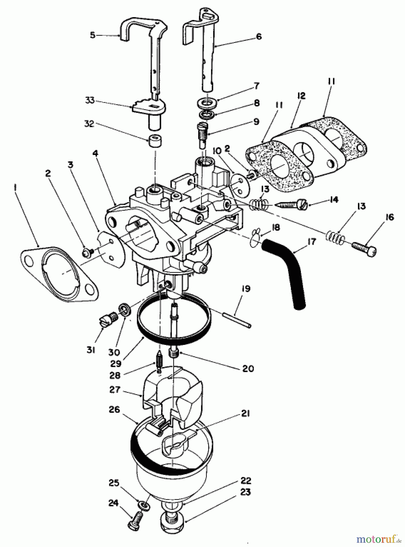 Toro Neu Mowers, Walk-Behind Seite 2 26620BG - Toro Lawnmower, 1992 (2000001-2999999) CARBURETOR ASSEMBLY (ENGINE NO. VMM1-7)