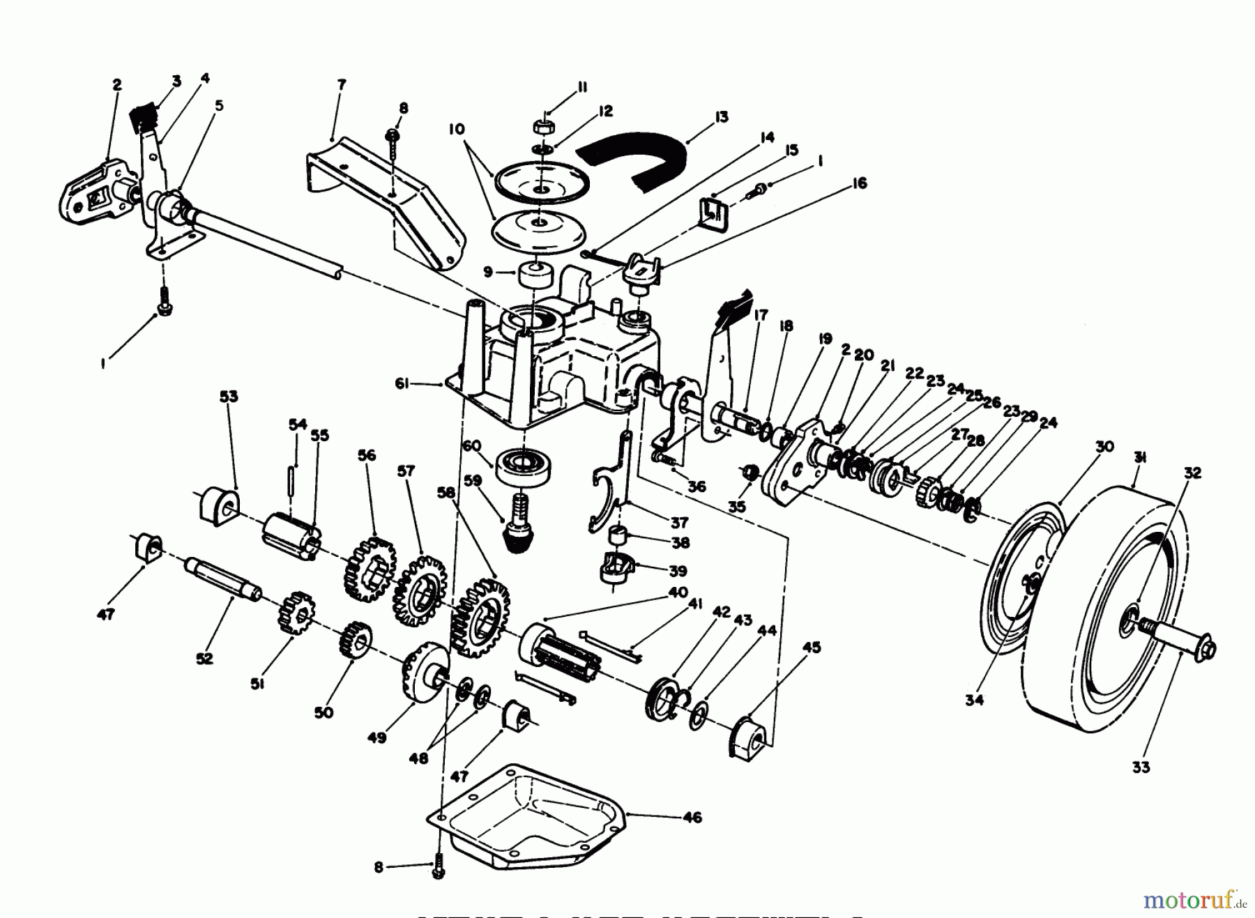  Toro Neu Mowers, Walk-Behind Seite 2 26624 - Toro Lawnmower, 1990 (0000001-0001101) GEAR CASE ASSEMBLY