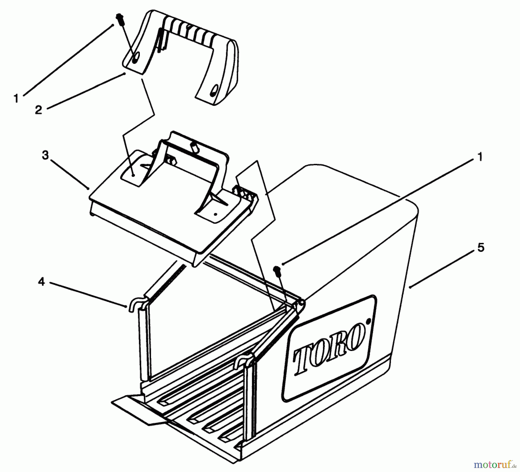 Toro Neu Mowers, Walk-Behind Seite 2 26631B - Toro Lawnmower, 1993 (3900001-3999999) GRASS BAG ASSEMBLY