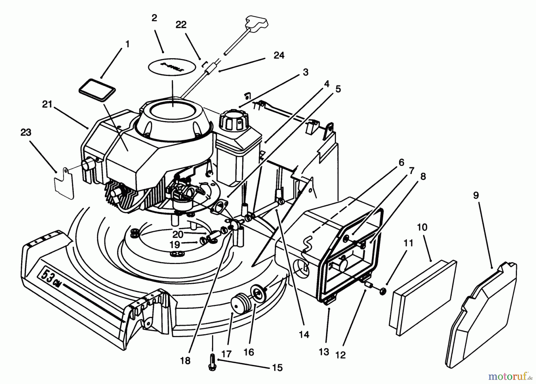  Toro Neu Mowers, Walk-Behind Seite 2 26640BC - Toro Lawnmower, 1995 (5900001-5999999) ENGINE ASSEMBLY