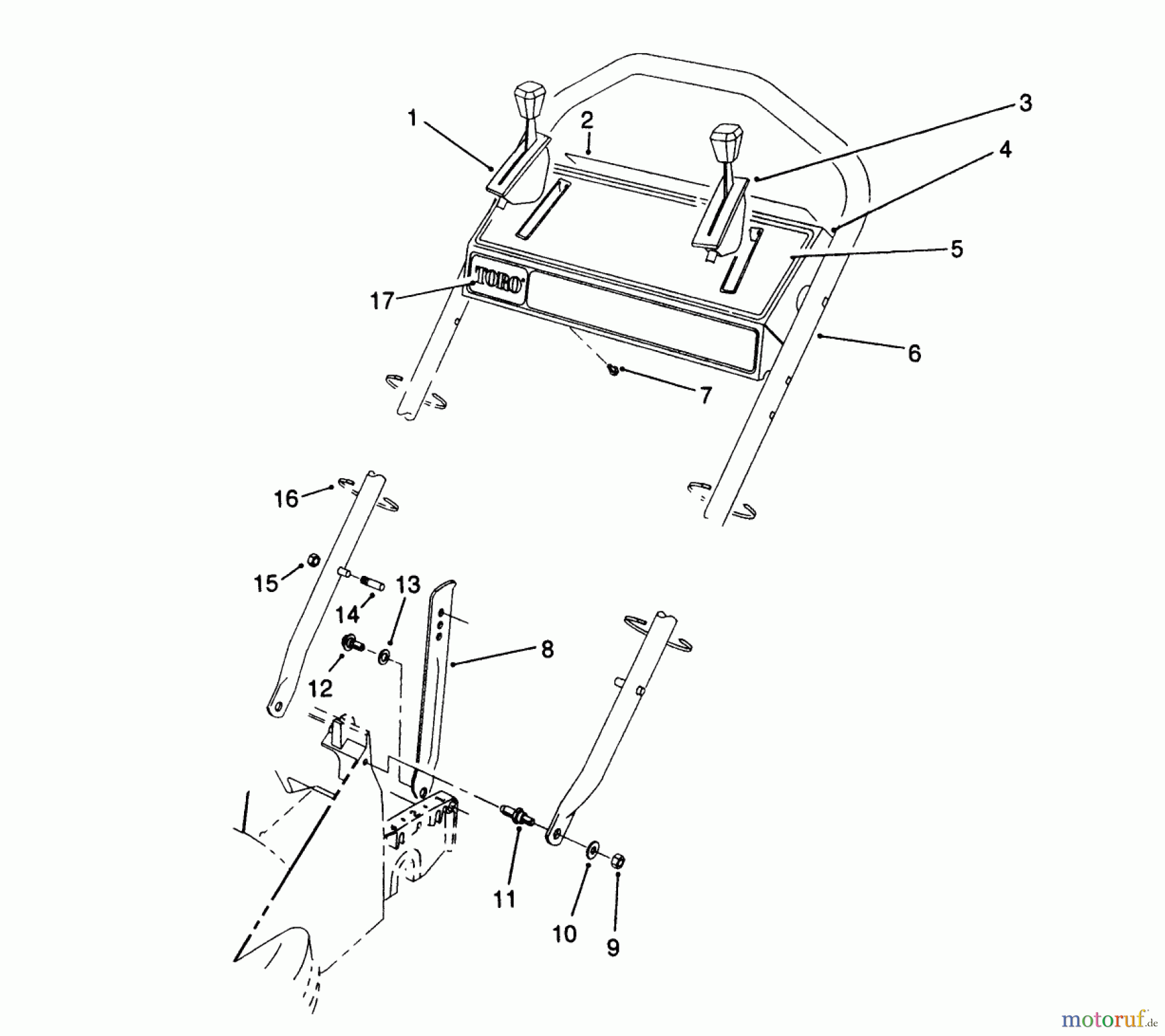  Toro Neu Mowers, Walk-Behind Seite 2 26682 - Toro Lawnmower, 1990 (0000001-0999999) HANDLE ASSEMBLY