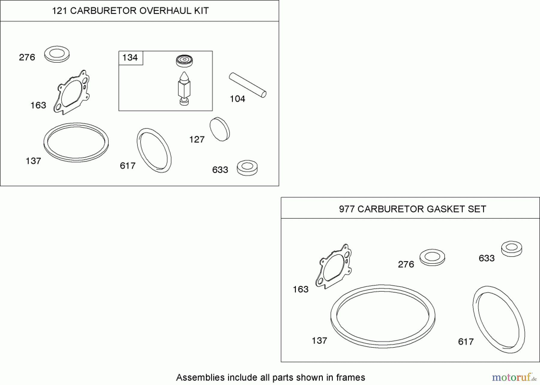  Toro Neu Mowers, Walk-Behind Seite 2 446E (R48) - Toro R48 Recycling Mower, 2008 (SN 280000001-290999999) CARBURETOR OVERHAUL KIT BRIGGS AND STRATTON 126T02-1841-B1