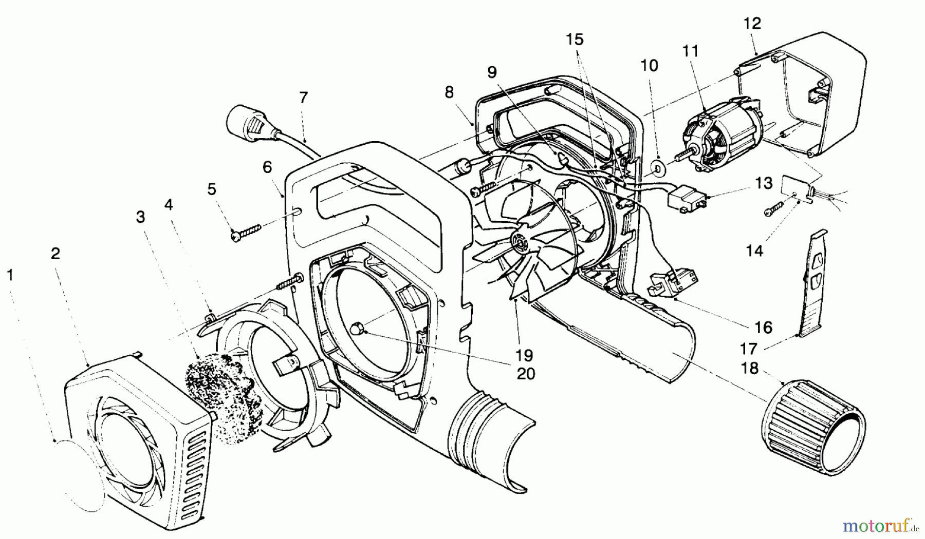  Toro Neu Blowers/Vacuums/Chippers/Shredders 51577 (850) - Toro 850 Super Blower/Vac, 1993 (39000001-39999999) BLOWER ASSEMBLY