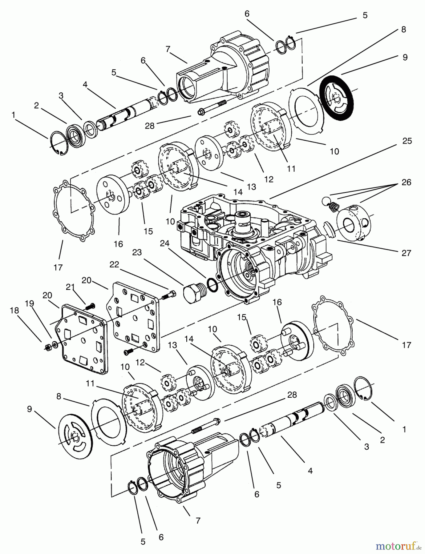 Toro Neu Mowers, Zero-Turn 74101 (620-Z) - Toro 620-Z Tractor, 1994 (490001-499999) TRANSMISSION ASSEMBLY EATON MODEL 781-016 #2
