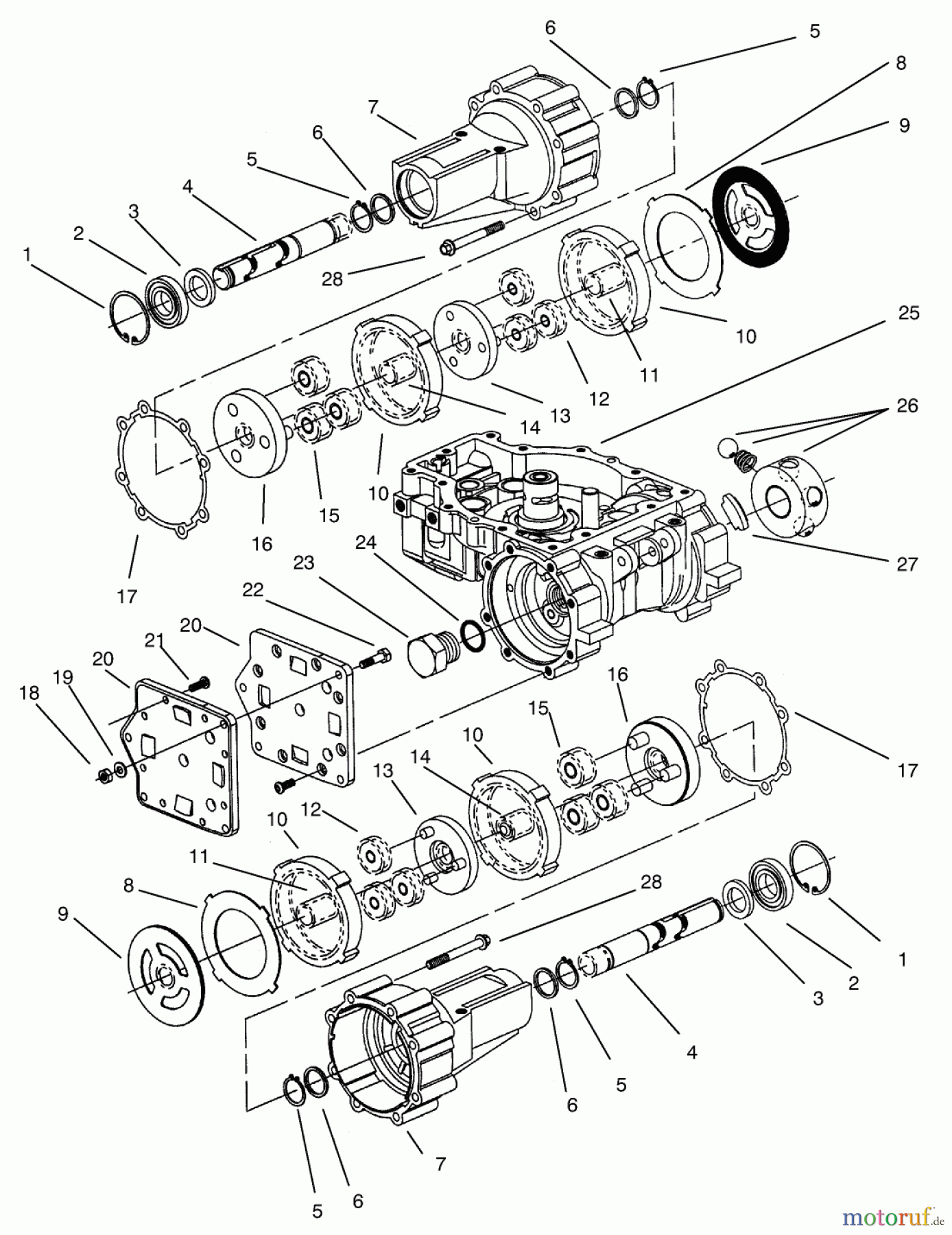  Toro Neu Mowers, Zero-Turn 74101 (620-Z) - Toro 620-Z Tractor, 1995 (590001-599999) TRANSMISSION ASSEMBLY EATON MODEL 781-016 #2